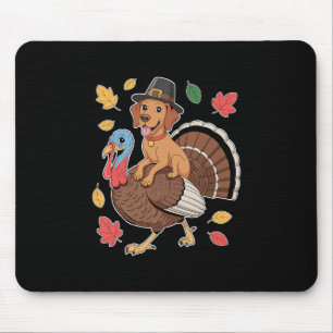 Cute Pilgrim Vizsla Dog Riding Turkey Women Men Th Mouse Pad