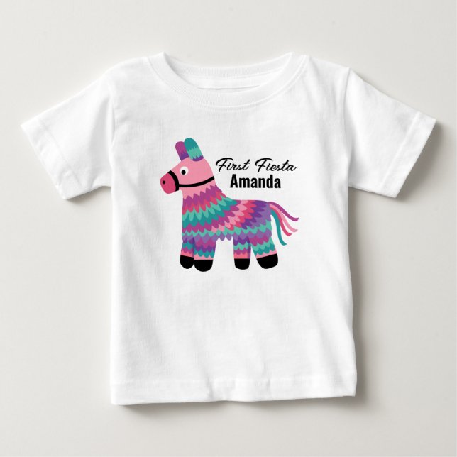 Cute Pinatas Fiesta first Birthday Tshirt (Front)