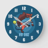 Cute Pine Marten Hot Dog Tennis Shot Cartoon