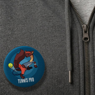 Cute Pine Marten Tennis Pro Trick Shot Cartoon 6 Cm Round Badge