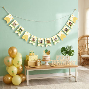 Cute Pineapple Baby Photo Birthday Party Bunting