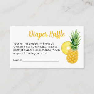 Cute Pineapple Baby Shower Diaper Raffle Ticket Enclosure Card