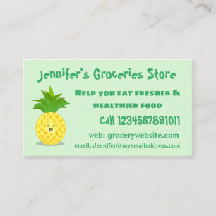 Cute pineapple cartoon illustration business card