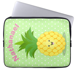 Cute pineapple cartoon illustration laptop sleeve