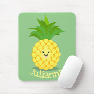 Cute pineapple cartoon illustration mouse pad
