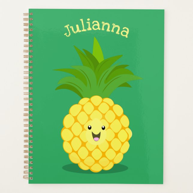 Cute pineapple cartoon illustration planner (Front)