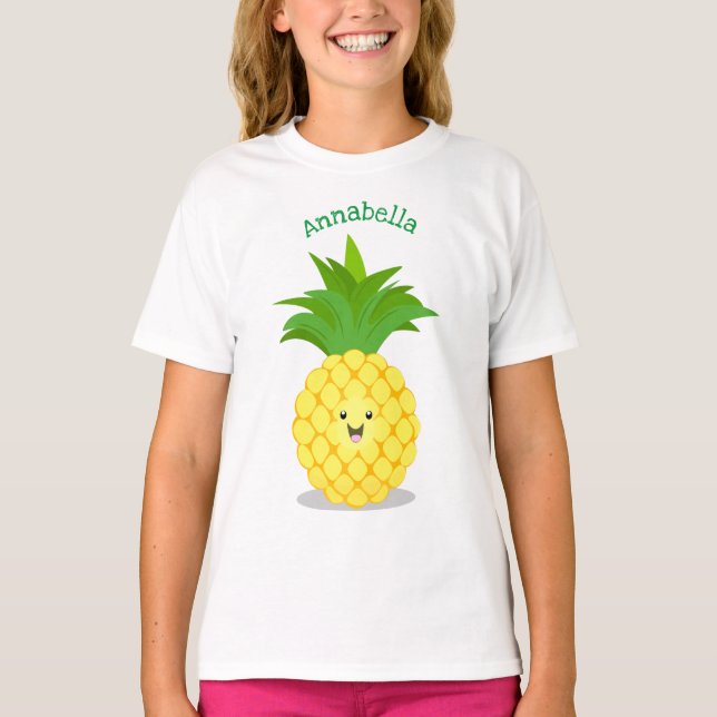 Cute pineapple cartoon illustration T-Shirt (Front)
