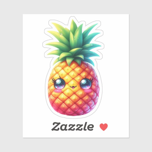 Cute Pineapple Custom-Cut Vinyl Stickers (Sheet)