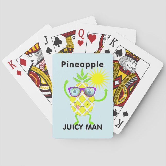 Cute Pineapple Fruit Graphic Playing Cards (Back)