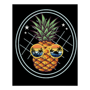 cute pineapple fruit poster