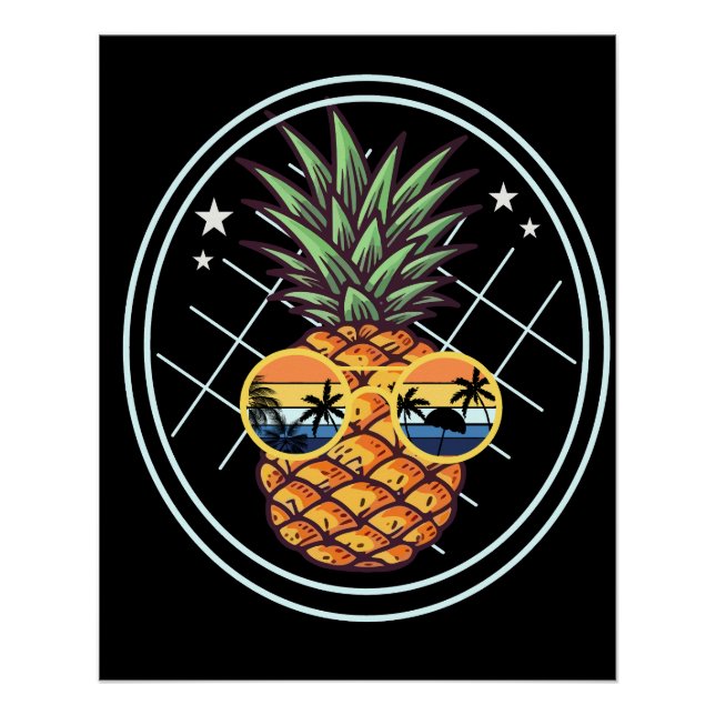 cute pineapple fruit poster (Front)