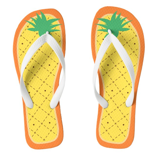 Cute Pineapple Funny Summer Tropical Fruit Style Jandals (Footbed)