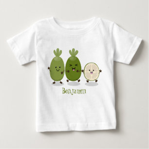Cute pineapple guava feijoa cartoon illustration baby T-Shirt