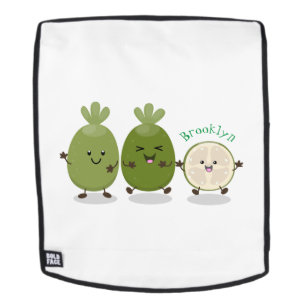 Cute pineapple guava feijoa cartoon illustration backpack