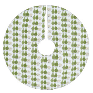 Cute pineapple guava feijoa cartoon illustration brushed polyester tree skirt