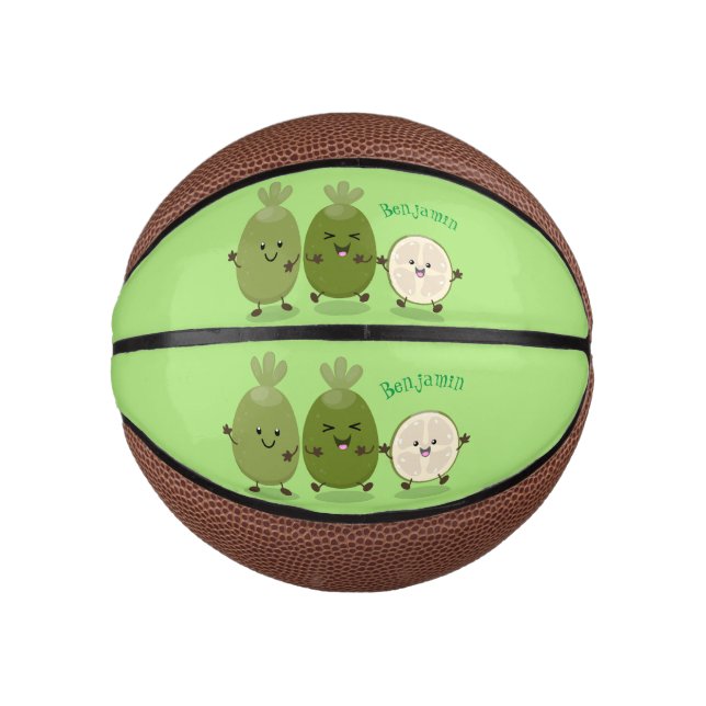 Cute pineapple guava feijoa cartoon illustration mini basketball (Front)