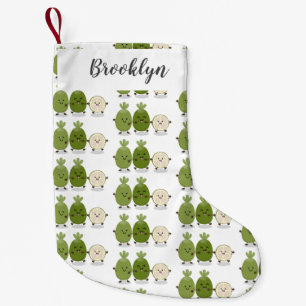 Cute pineapple guava feijoa cartoon illustration small christmas stocking
