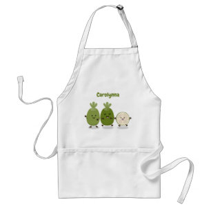 Cute pineapple guava feijoa cartoon illustration standard apron
