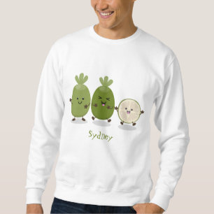 Cute pineapple guava feijoa cartoon illustration sweatshirt