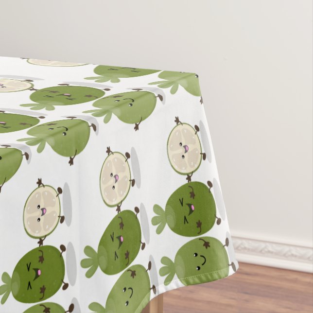 Cute pineapple guava feijoa cartoon illustration tablecloth (In Situ)