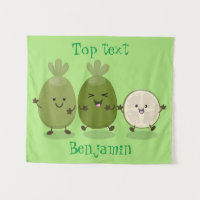 Cute pineapple guava feijoa cartoon illustration 