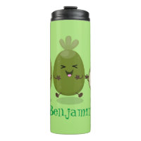 Cute pineapple guava feijoa cartoon illustration