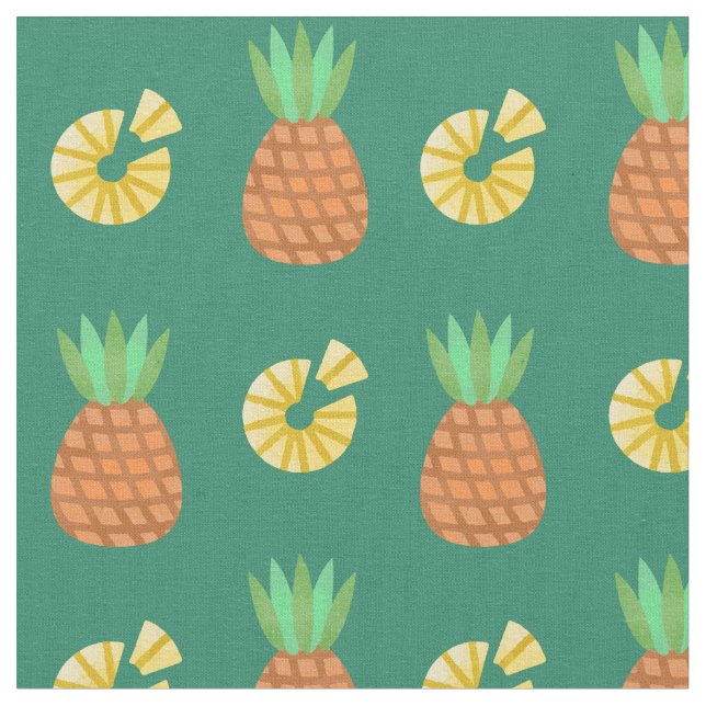 Cute Pineapple Pattern Fabric (Close Up)