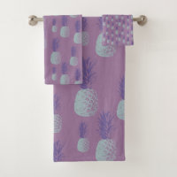 Cute Pineapple Pattern in Bright Blue and Purple