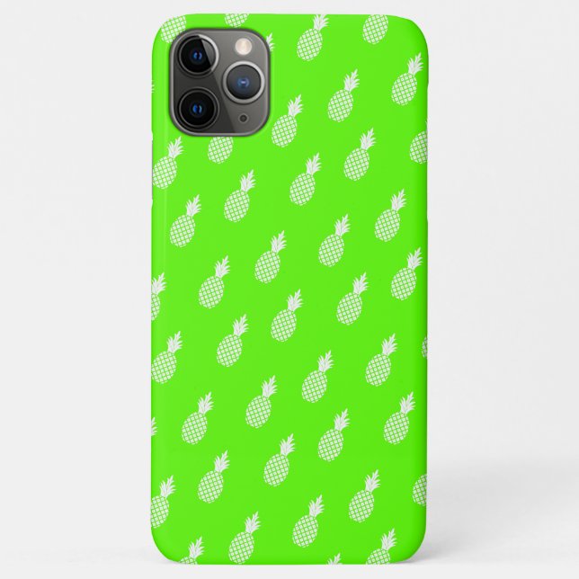Cute Pineapple Pattern on lime Green fun young Case-Mate iPhone Case (Back)