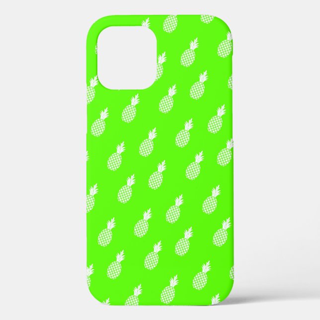 Cute Pineapple Pattern on lime Green fun young Case-Mate iPhone Case (Back)