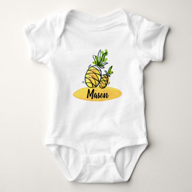 Cute pineapple personalised bodysuit (Front)