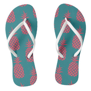 Cute Pineapple Summer Vacation Green Coral  Jandals