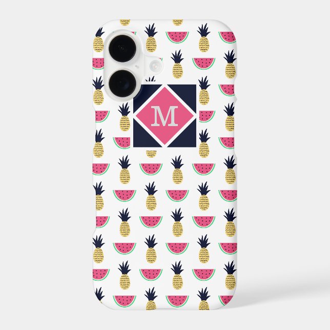 Cute Pineapple & Watermelon Doodle Pattern (Back)