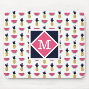 Cute Pineapple & Watermelon Doodle Pattern Mouse Pad
