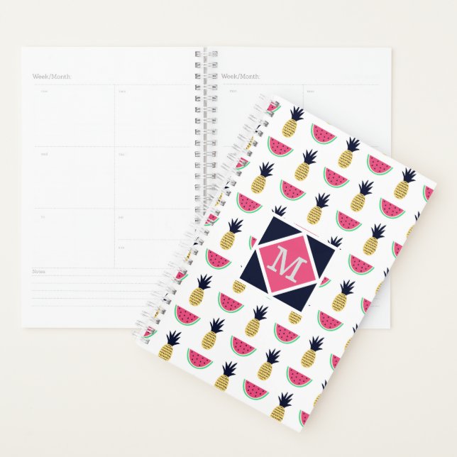 Cute Pineapple & Watermelon Doodle Pattern Planner (Display)