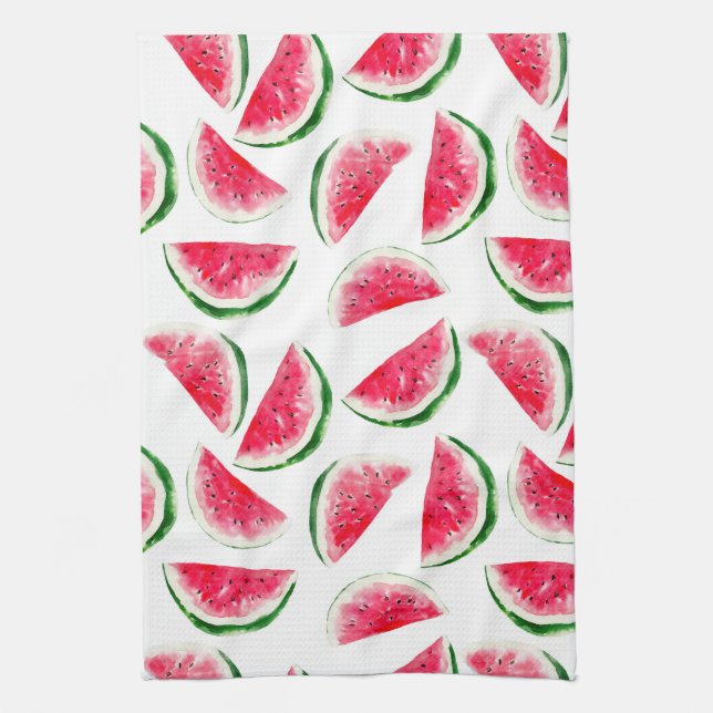 Cute Pineapple & Watermelon Pattern Tea Towel (Vertical)