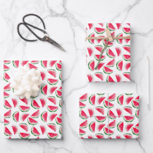 Cute Pineapple & Watermelon Pattern Wrapping Paper Sheet