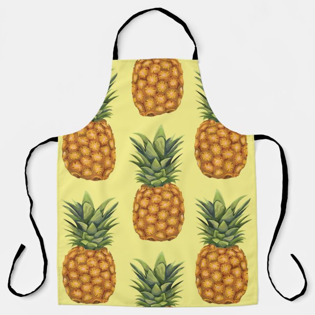 Cute pineapples abstract illustration pattern apron (Front)