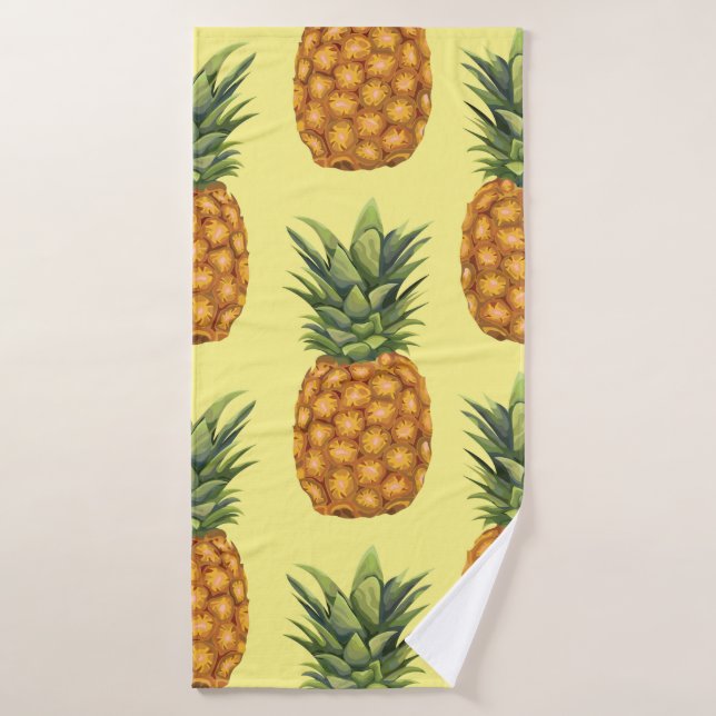 Cute pineapples abstract illustration pattern bath towel (Bath Towel)