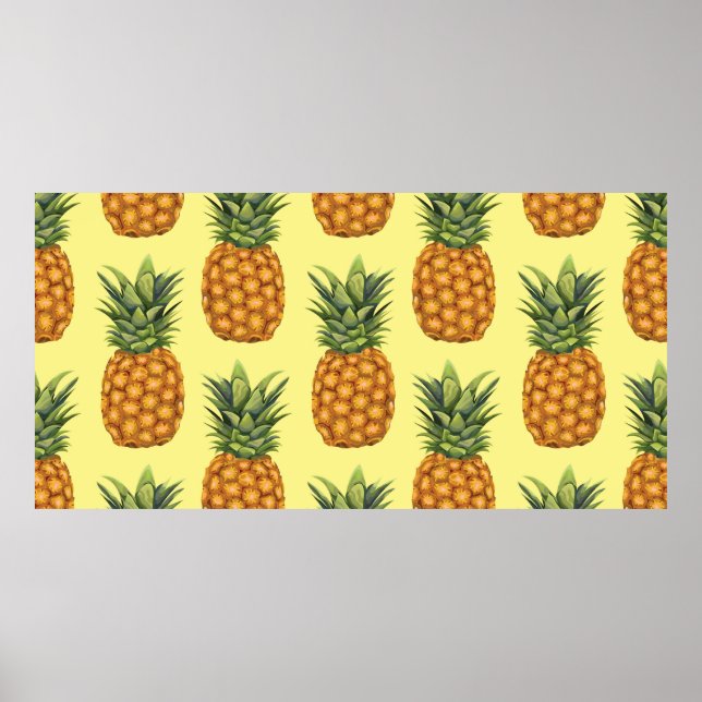 Cute pineapples abstract illustration pattern poster (Front)