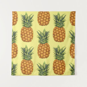 Cute pineapples abstract illustration pattern tapestry