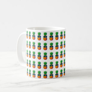Cute Pineapples with Sunglasses Seamless Pattern Coffee Mug
