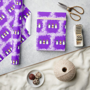 "cute Pingouin" Christmas Theme Wrapping Paper