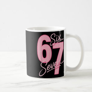 Cute Pink 67 Six Seven Funny Meme Women Girls Coffee Mug