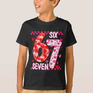Cute Pink 67 Valentine Six Seven Funny Meme Women T-Shirt