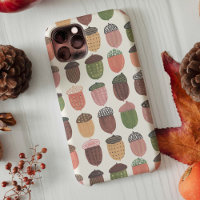 Cute pink Acorns Fall Autumn pastels pattern