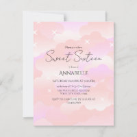 Cute Pink Aesthetic Clouds Sweet Sixteen Birthday