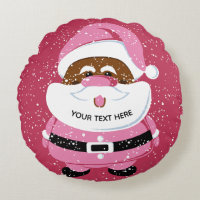 Cute pink African-American Santa Claus Christmas