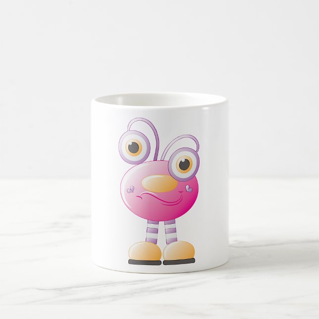 Cute Pink Alien With Big Eyes Coffee Mug (Creator Uploaded)