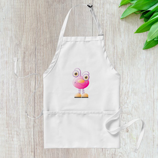 Cute Pink Alien With Big Eyes Standard Apron (Creator Uploaded)